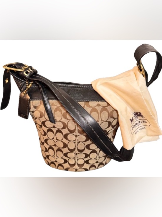 Coach Handbags - Coach 11437P Bleecker (Rare) Duffle Pilot Bag with Tattersall Lining (Tan/Black)